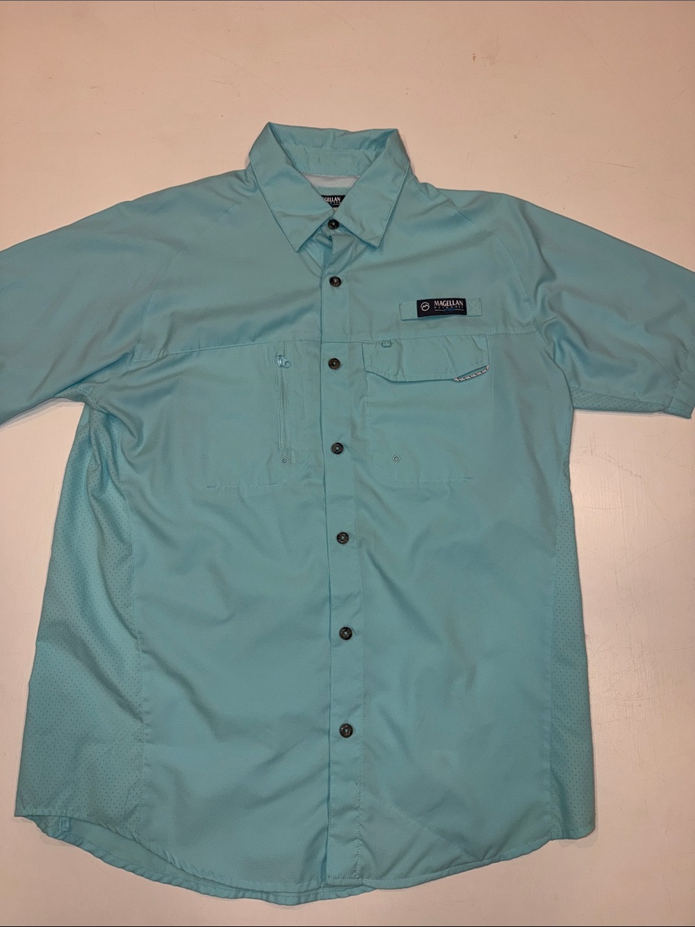 Magellan Outdoors Short-Sleeve Button-Down Fishing Shirt - Mint
